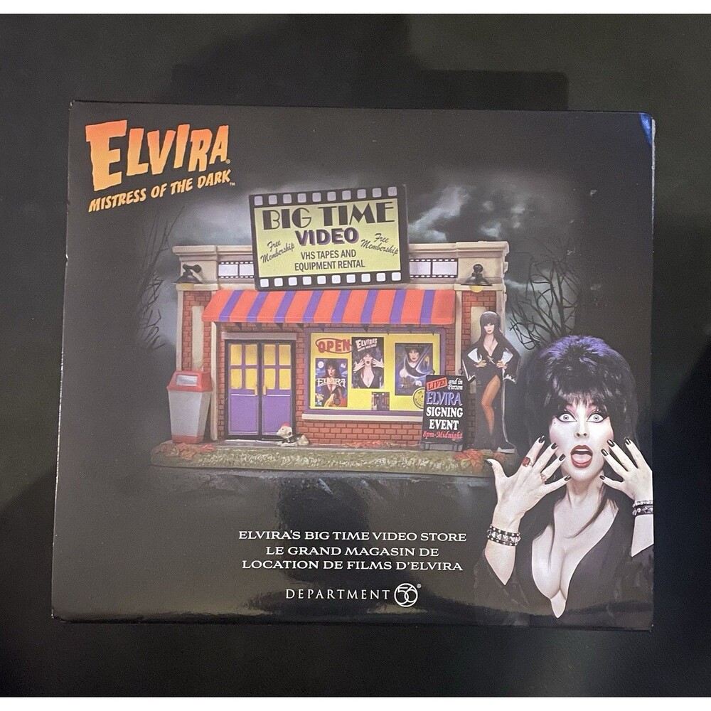 Department 56 Elvira Mistress of the Dark Big Time Video Store Halloween Village